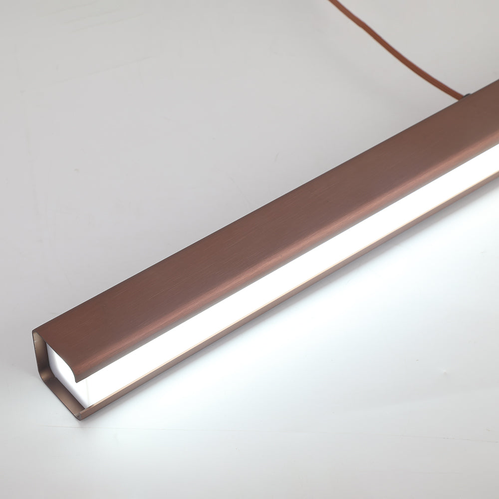 Nowoczesna liniowa metalowa lampa wisząca LED Thala, czarno-brązowa | ventumra