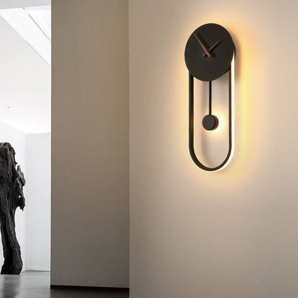 Arisha Nordic Clock Wall Lamp, Gold & Black | ventumra