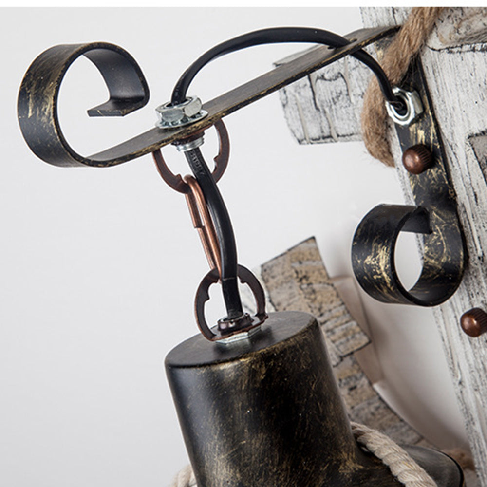 Epoch Anchor Lantern Wall Lamp, Vintage/Antique, Wood, Bedroom | ventumra