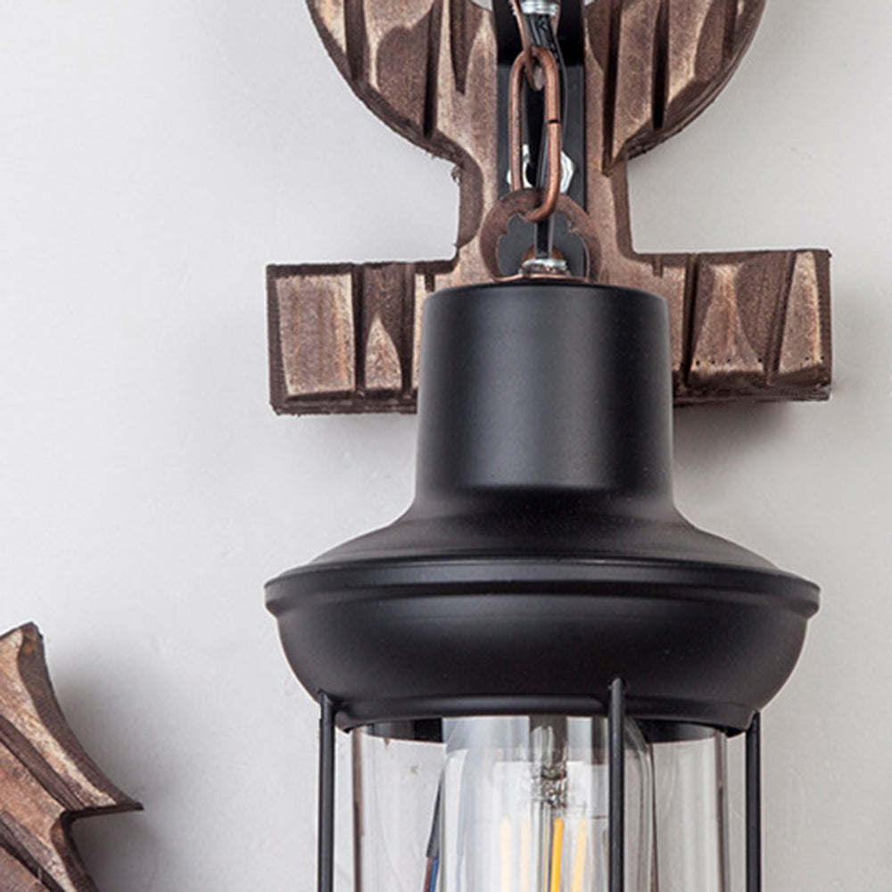 Epoch Anchor Lantern Wall Lamp, Vintage/Antique, Wood, Bedroom | ventumra