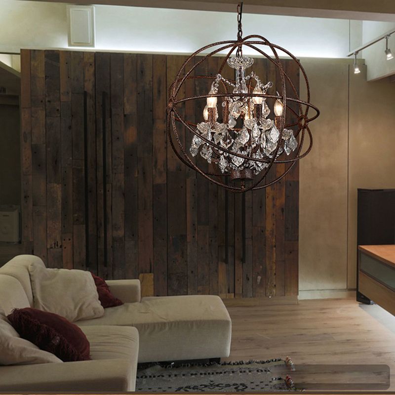 Kristy Rustic Vintage Candle Metal Pendant Light Black/Rust Bedroom | ventumra