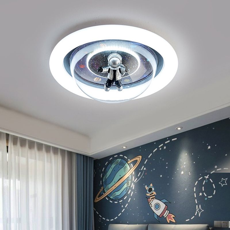 Aria Cosmic Astronaut & Galaxy Motif Flush Mount Ceiling Light | ventumra