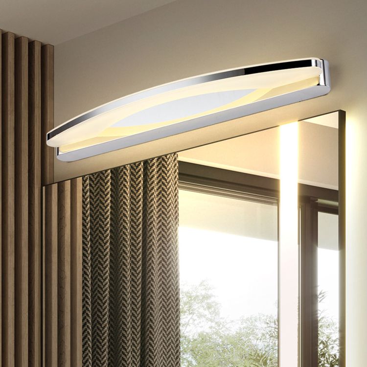 Arisha Minimalist Oval Vanity Wall Lamp, Chrome, Bedroom/Bathroom | ventumra