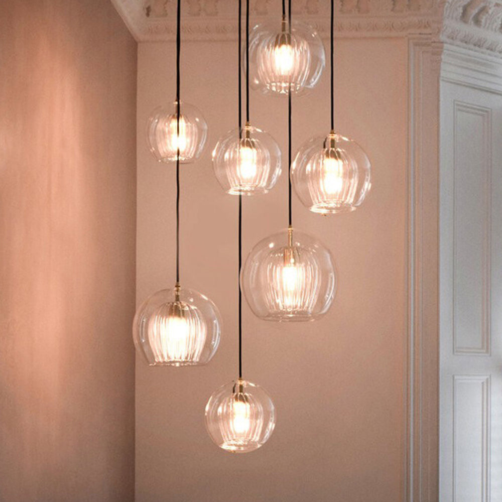 June Glass Globe Pendant Light Clear &Amber | ventumra