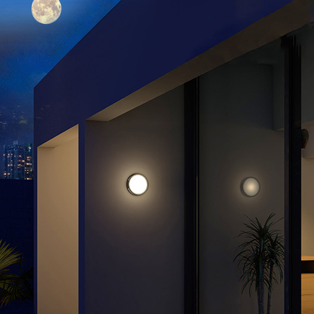 Ray Modern Round Metal/ Outdoor Waterproof Wall Lamp, Black | ventumra