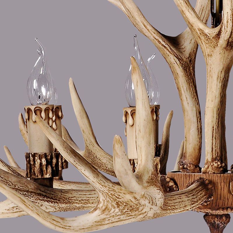 Silva Retro Deer Antlers Candle light Horn Resin Chandelier | ventumra