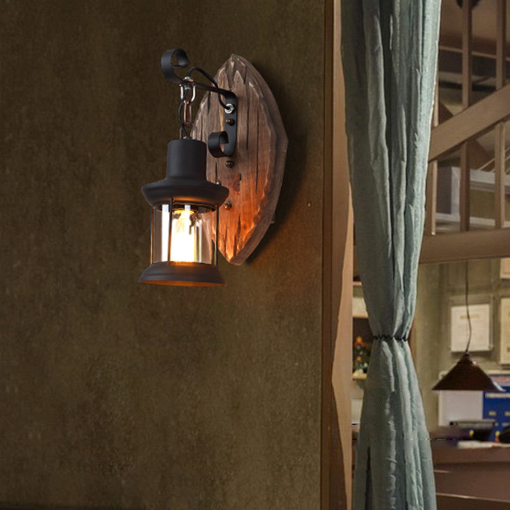 Epoch Wall Lamp Leaf Shape Vintage, Wood/Metal, Bedroom | ventumra