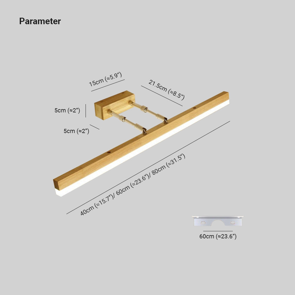 Muto Classic Wood Stretchable Mirror Vanity Bathroom Wall Lamp | ventumra
