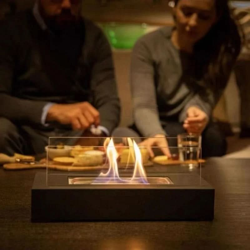 NovaFlame Portable Bioethanol Table Fireplace — Ventless Burner Design