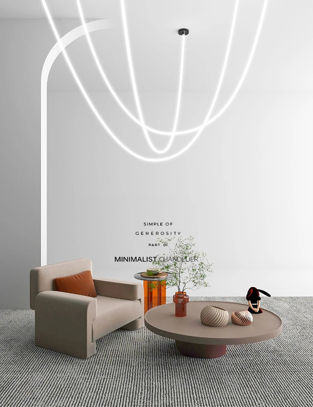 AstraLoop Pendant Light With Flexible LED Loop Tubes