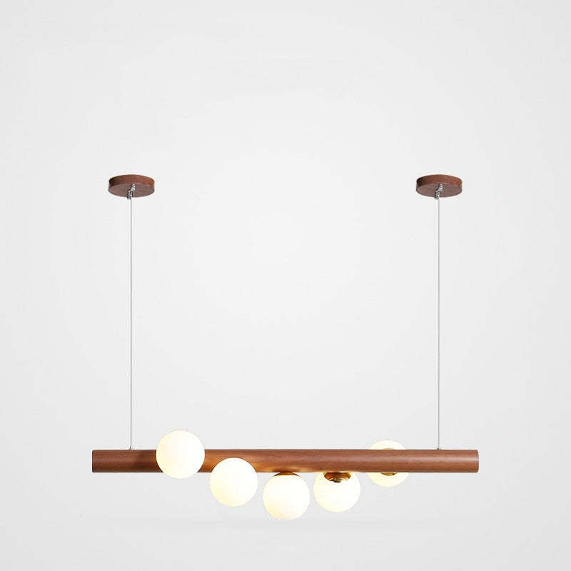 Valentina Glass Bubble Pendant Light Wood/Walnut | ventumra