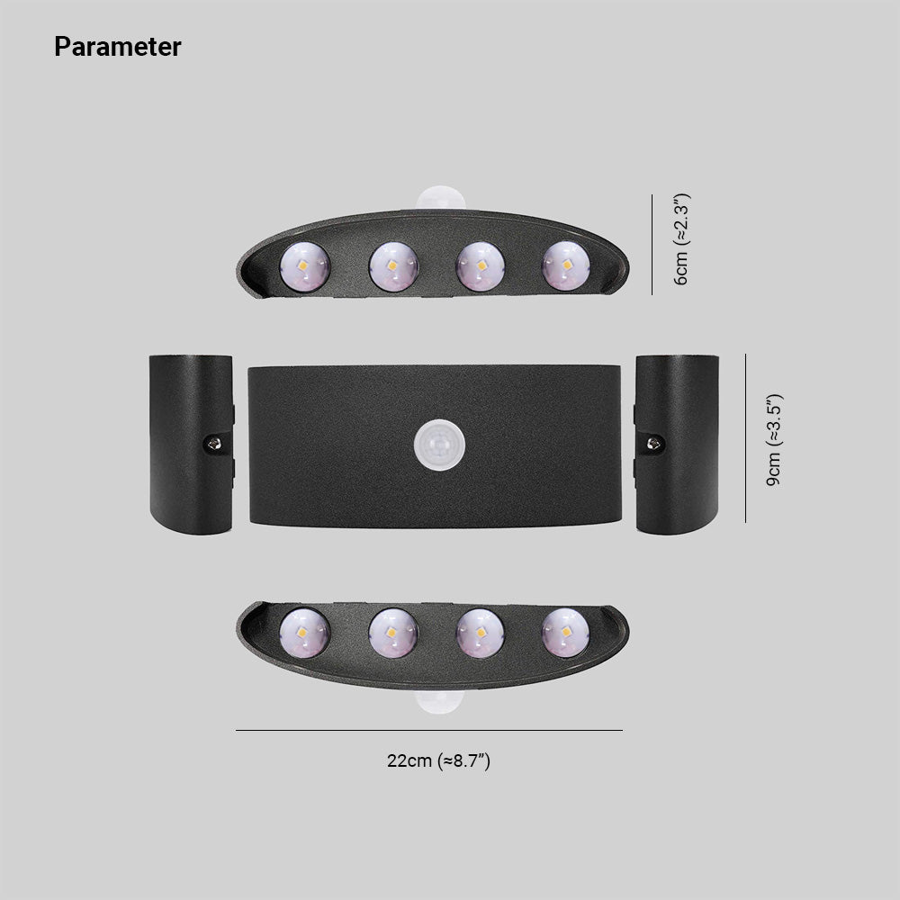 Ray Modern Simple Metal/ Fixtures Up And Down LED Light Wall Lamp, Black/White | ventumra