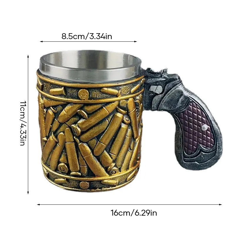 Stainless Steel Beer Mug — Distinctive Design, Comfortable Handle