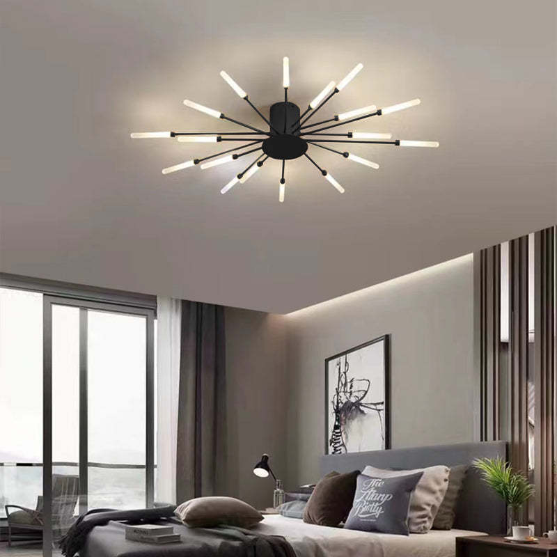 Wesley Flush-Mount Ceiling Light Fireworks, Black/Gold - Neutralighting