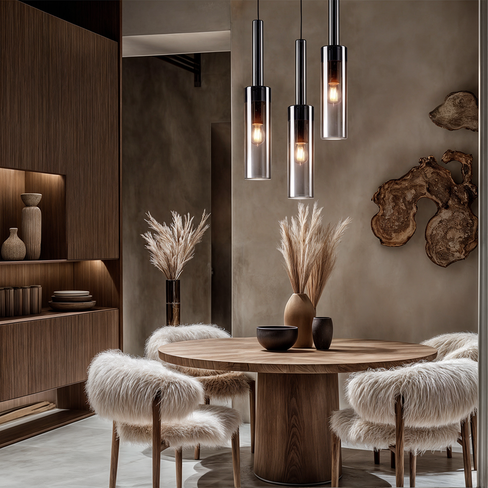 Elegant Lyrian Copper And Crystal Nordic Pendant Lights Set