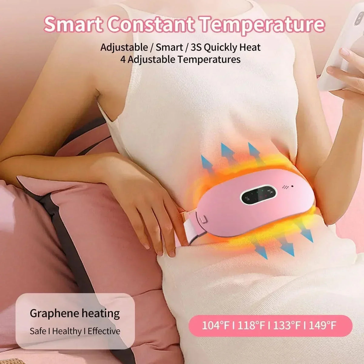 CalmiWave Portable Massage Pad — Graphene Heat Element, Vibration Settings