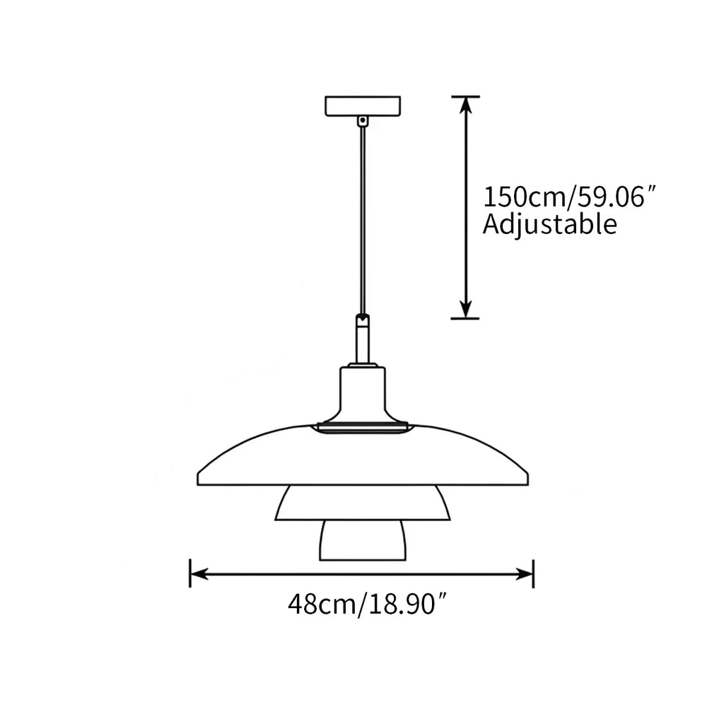 Suspension en verre de style danois pour cuisine, plafonnier design | Ventumra