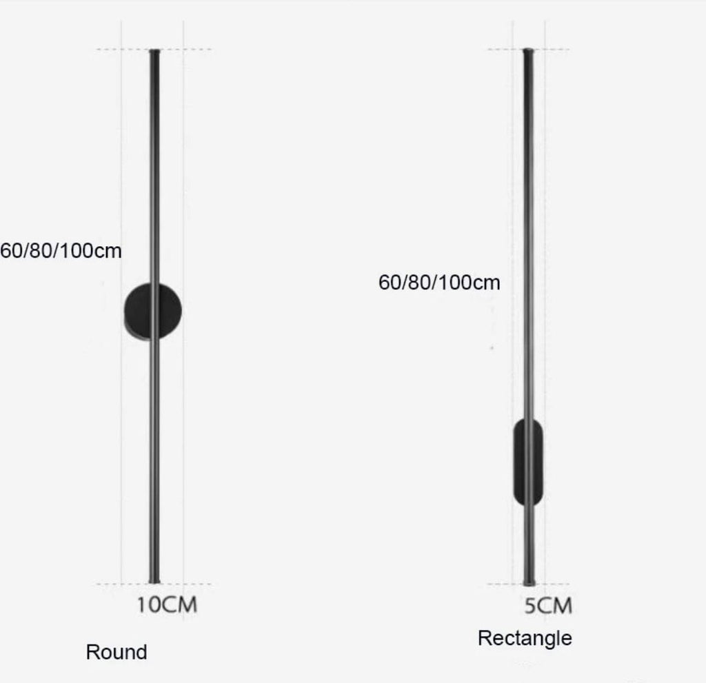 Noir Tube Wall Lamp in Black Metal for Modern Living