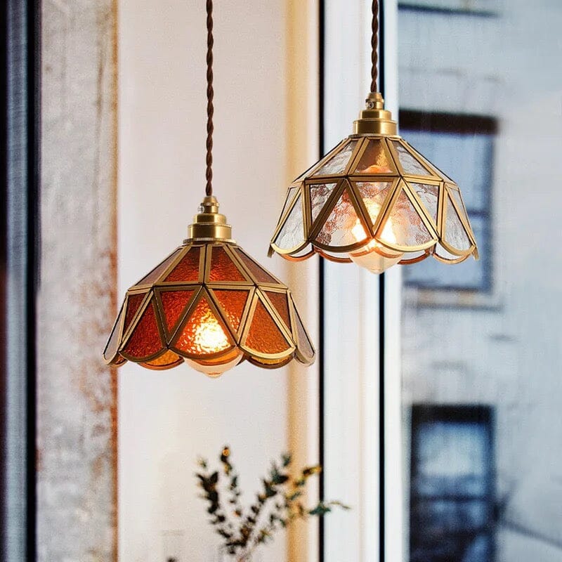 Kairoa Pendant Lamps Japanese Vintage Glass and Copper
