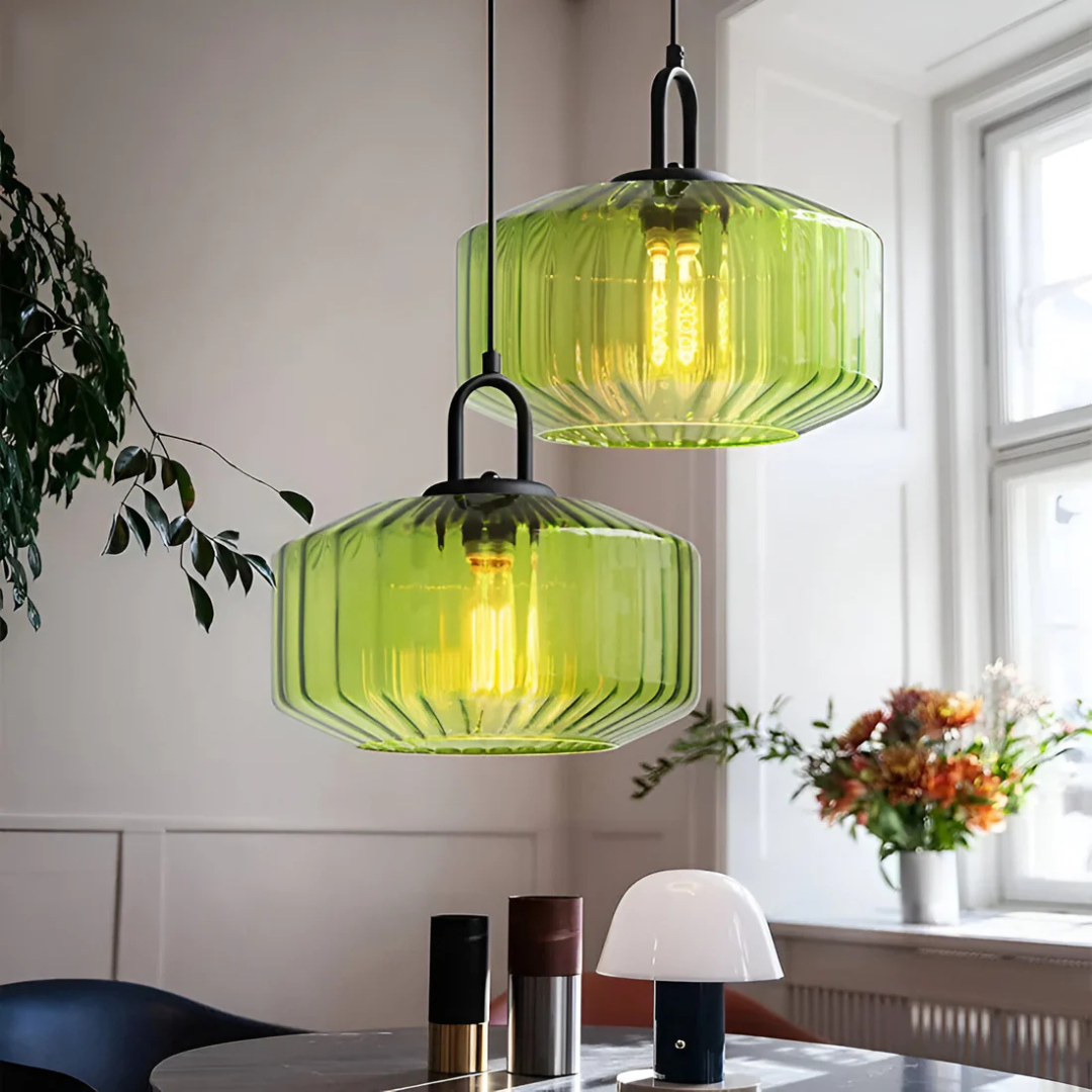 Eloria | Retro Warm-Toned Colored Glass Pendant Lamp