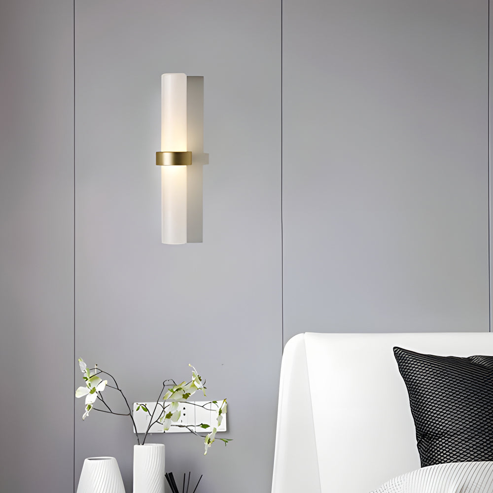 NovaStone | Frosted Glass Tube Wall Lamp in Warm White for Living Room