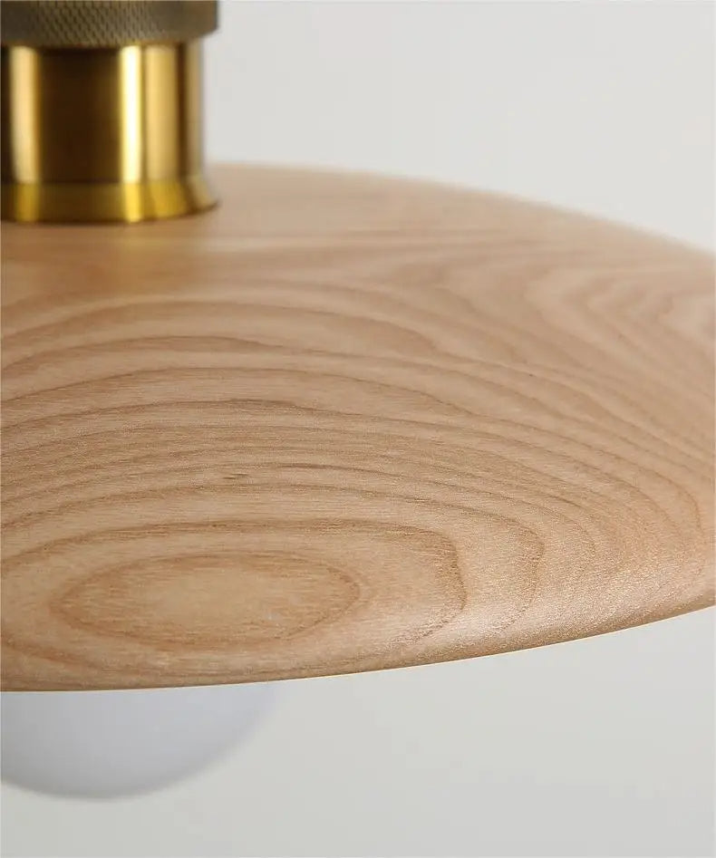 Lumora Wood Ceiling Lamp With Stained Glass and 2700K LED