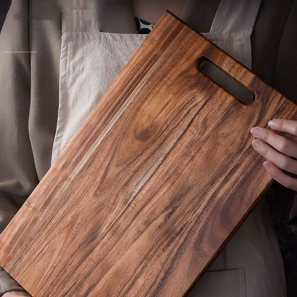 TerraSlice Acacia Wood Chopping Board — Sustainable Build, Stylish Elevated Rim