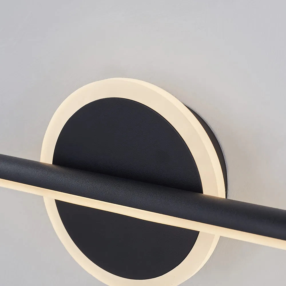 Arisha LED Linear Mirror Front Vanity Wall Lamp, Black/Gold | ventumra
