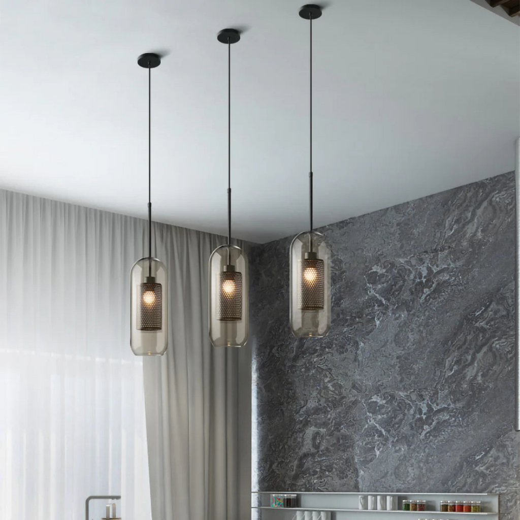 Eldara Glass Dining Pendant Light in Vintage Style