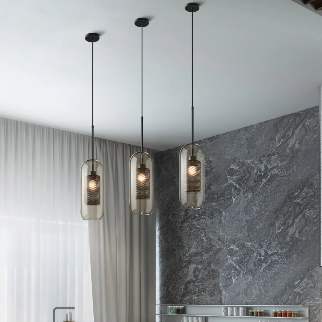 Eldara Glass Dining Pendant Light in Vintage Style