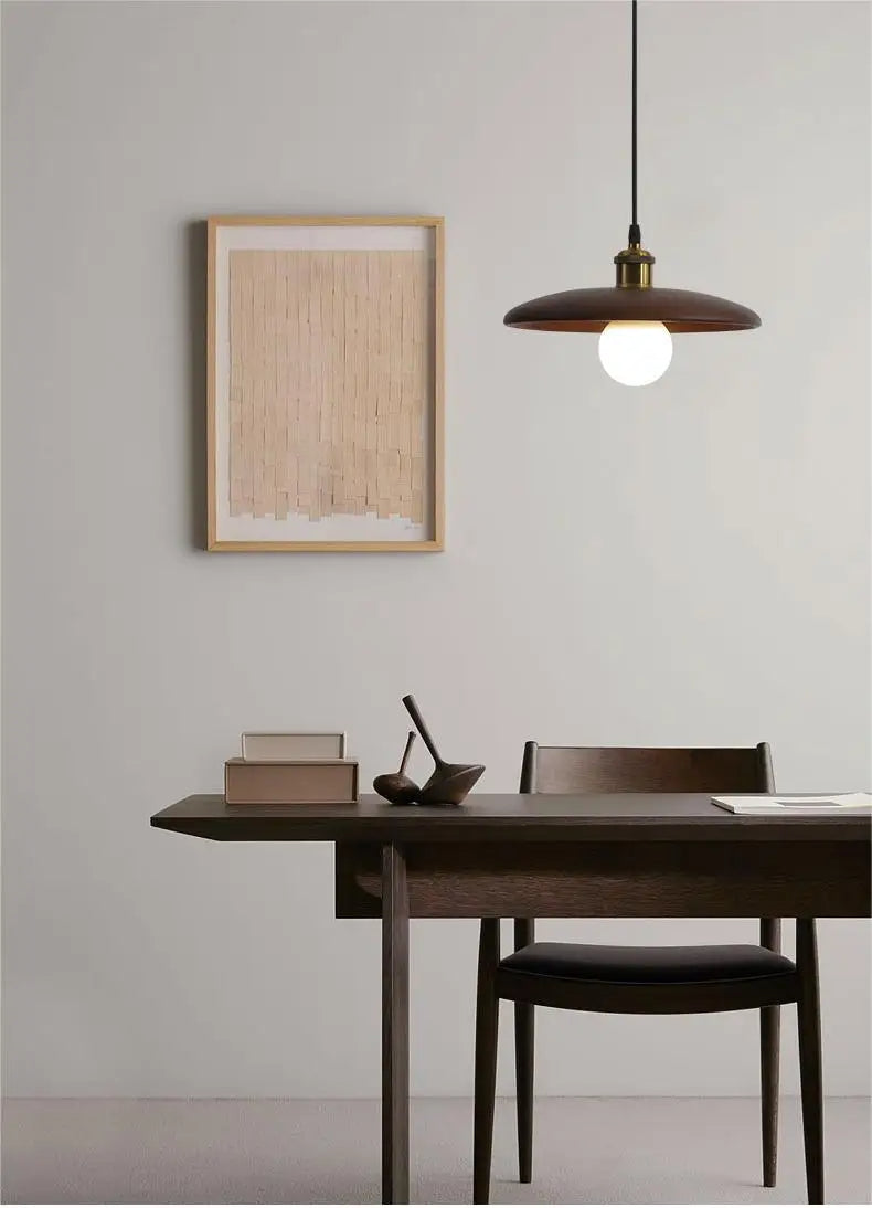 Lumora Wood Ceiling Lamp With Stained Glass and 2700K LED
