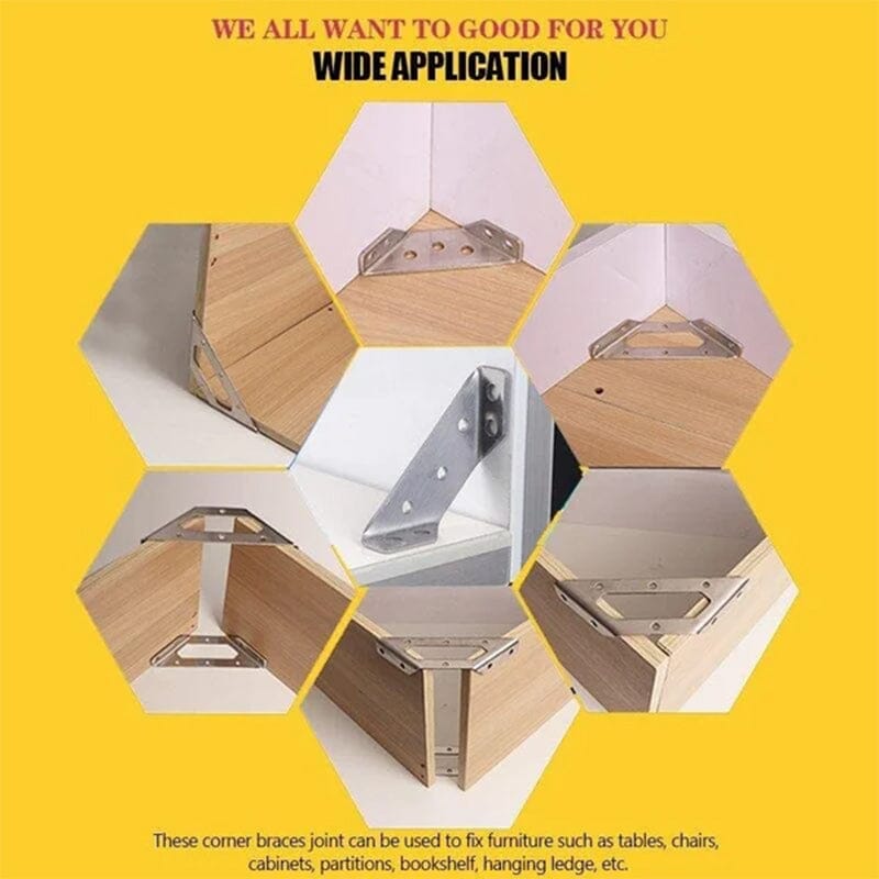 Stainless Steel Furniture Corner Connectors — Trapezoid Support