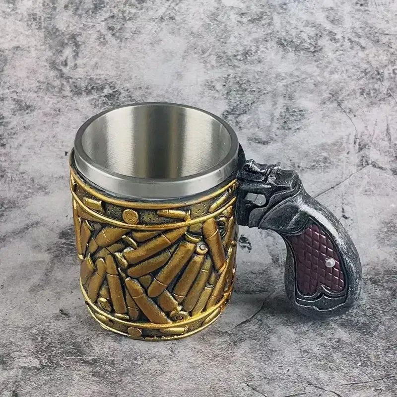 Stainless Steel Beer Mug — Distinctive Design, Comfortable Handle