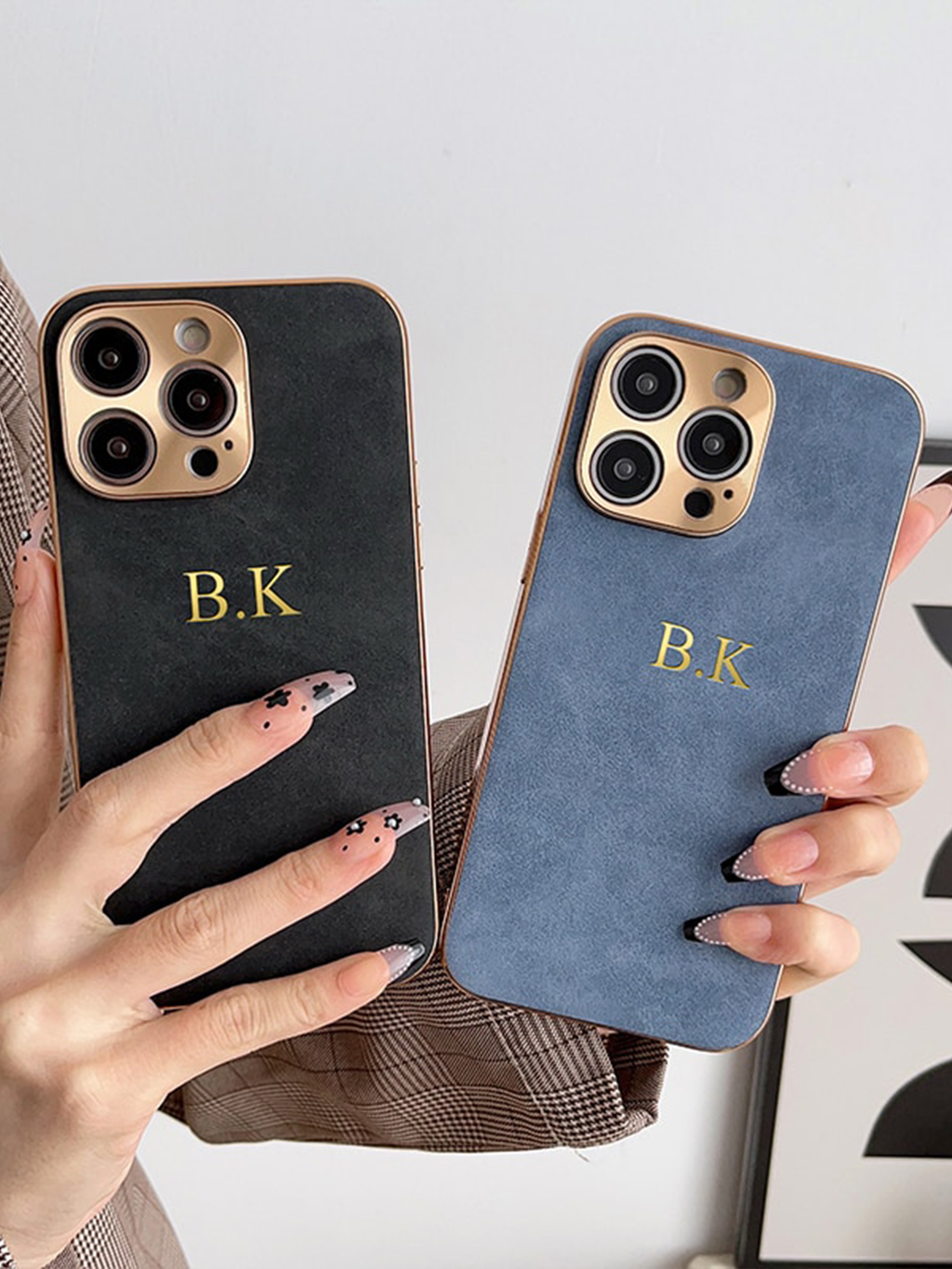 Capa de luxo em pele Luminex para iPhone — estrutura brilhante protetora