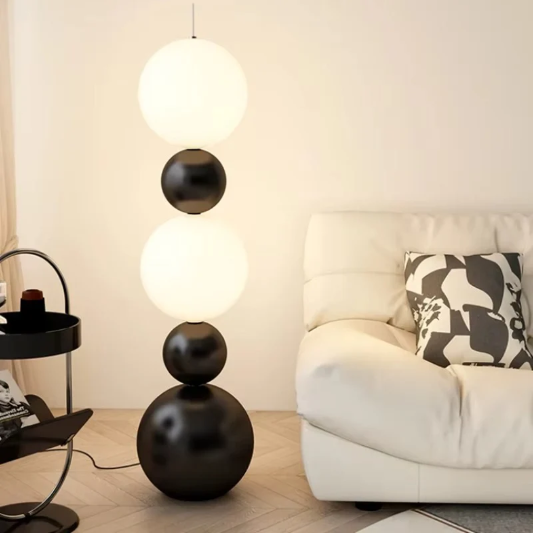 Ardena Gourd-Shaped LED Floor Lamp With Natural Materials