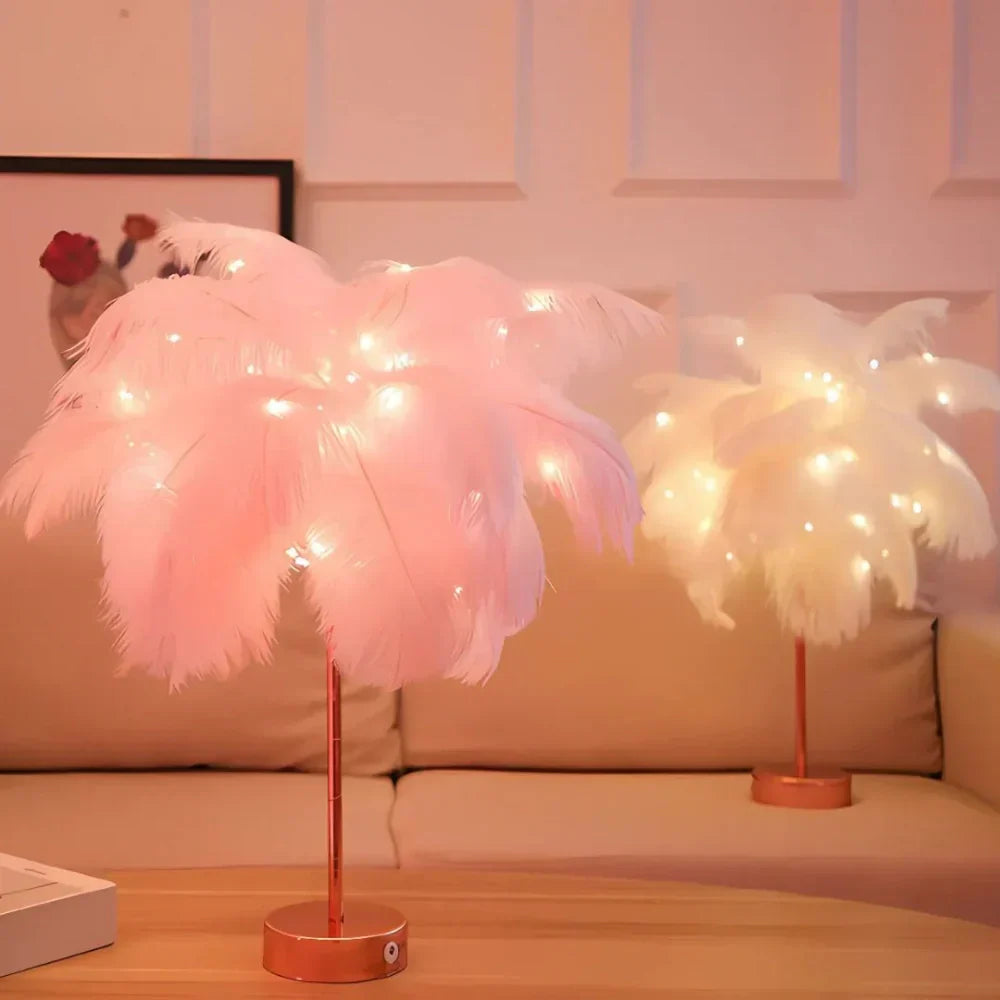 LyraQuill Lamp Feather-Inspired Soft Ambient Lighting For Any Space