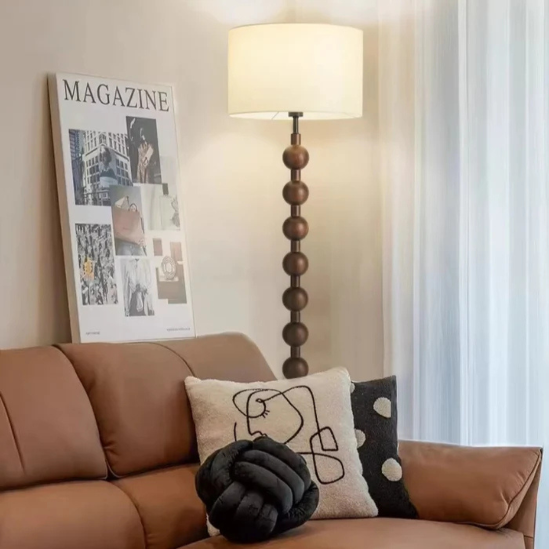 Mirela Japandi Wooden Floor Lamp With Warm LED Glow