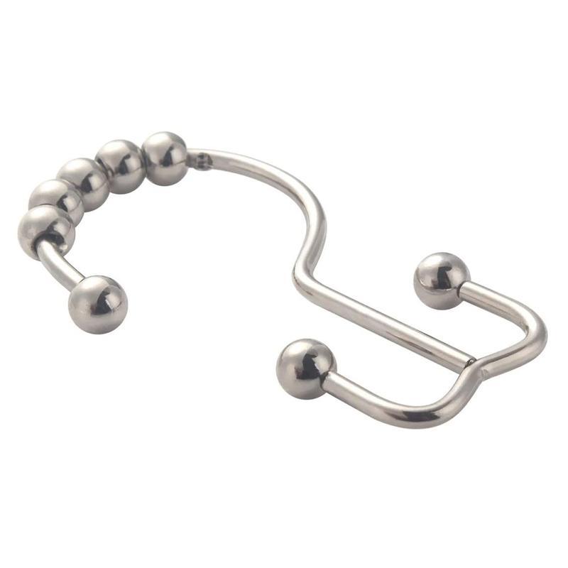 AquaGlide Stainless Steel Shower Hooks, 12-Pack — Ball Bearing