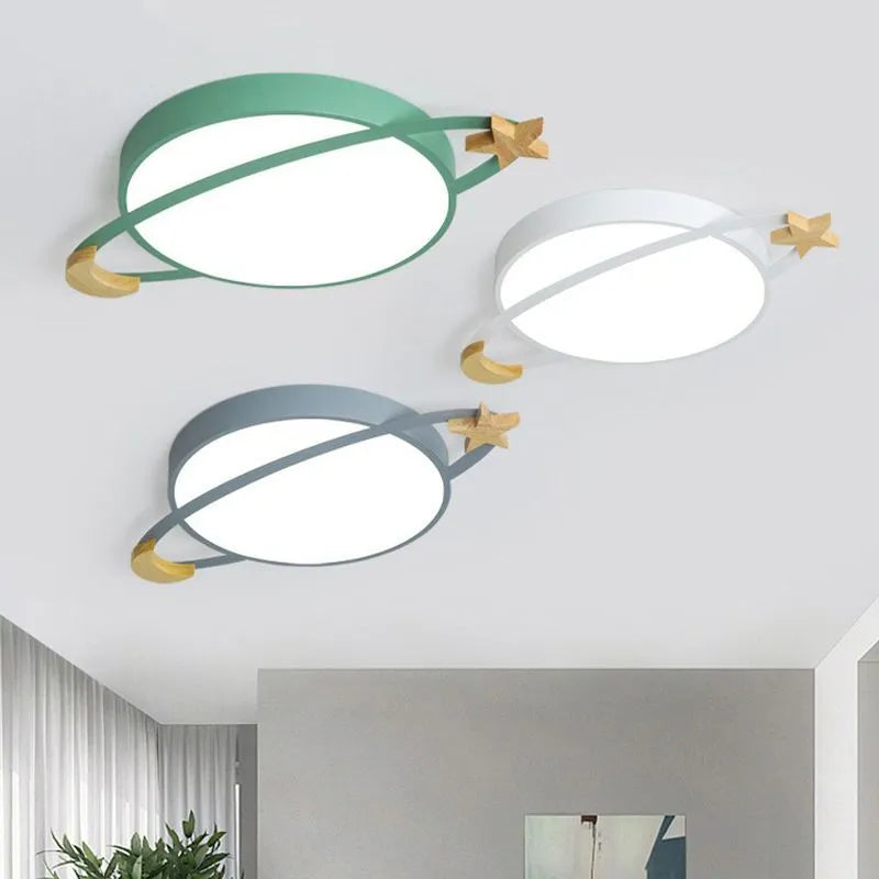 Arisha Modern Round Flush Mount Ceiling Light, Grey/White/Green | ventumra