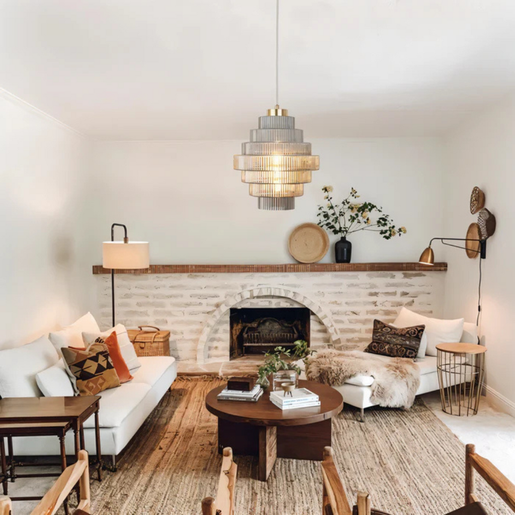 Aurelia Vintage Glass Pendant Light With Brass Accent