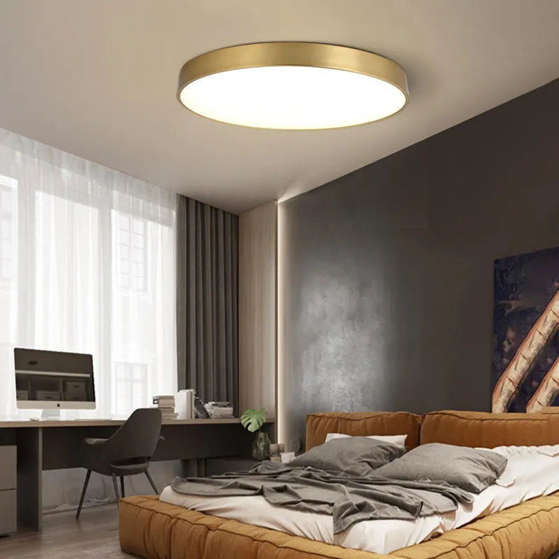 Arisha Nordic LED Gold Round Ceiling Light, Metal & | ventumra