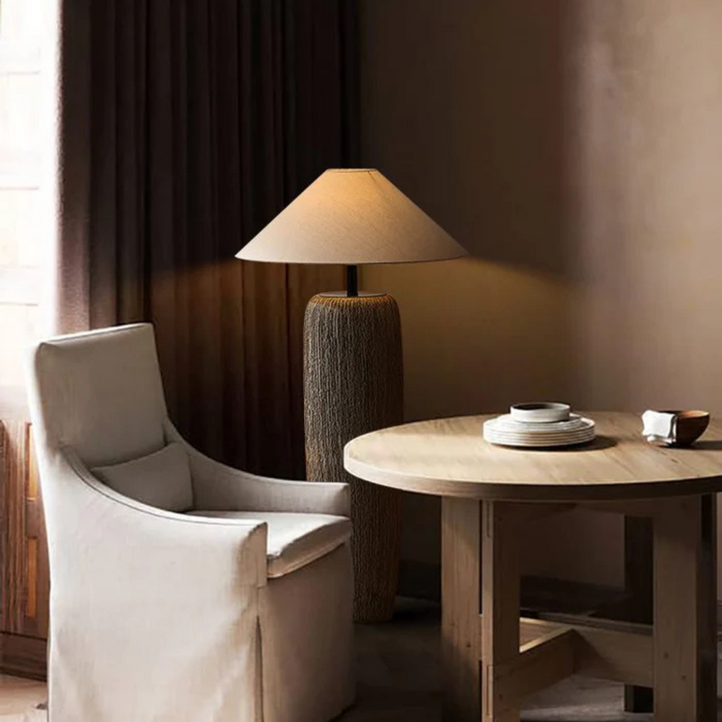 Eldwyn | Weathered Wooden Floor Lamp for Cozy Living Rooms