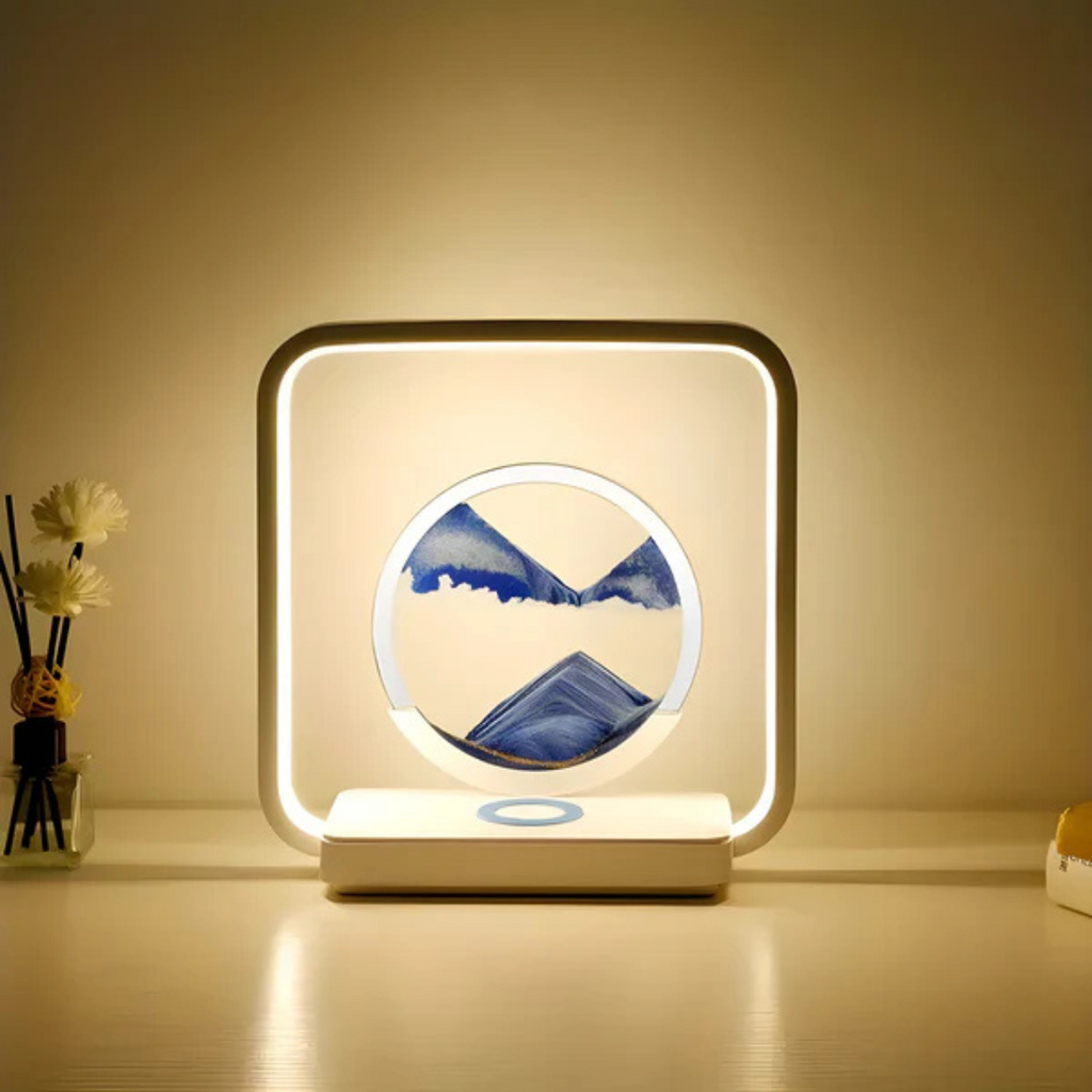 Lunara 3D LED Night Lamp With Flowing Sand Stream For Home