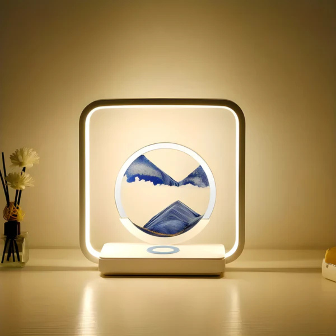 Lunara 3D LED Night Lamp With Flowing Sand Stream For Home