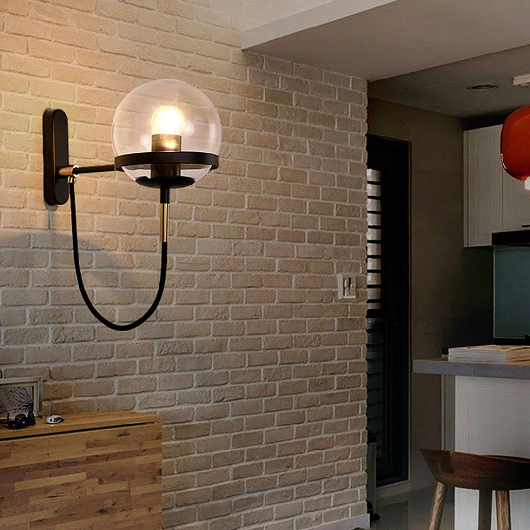 Aurelin | Modern Glass Globe Wall Lamp For Cozy Rooms