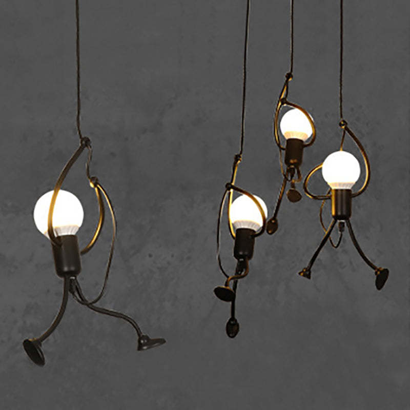 Miro Retro Modern Iron Man Pendant Light, Black | ventumra