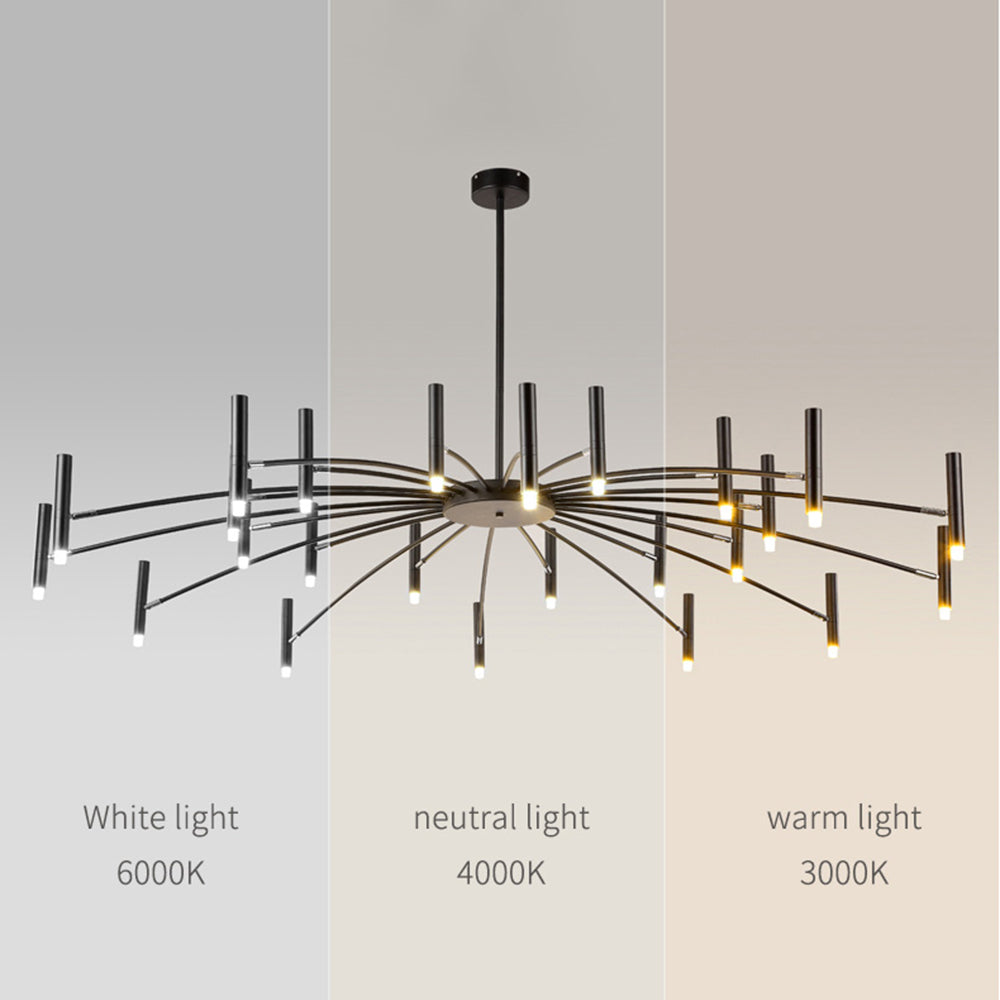 Arisha Modern Blown Linear Metal Multi-heads Chandelier | ventumra