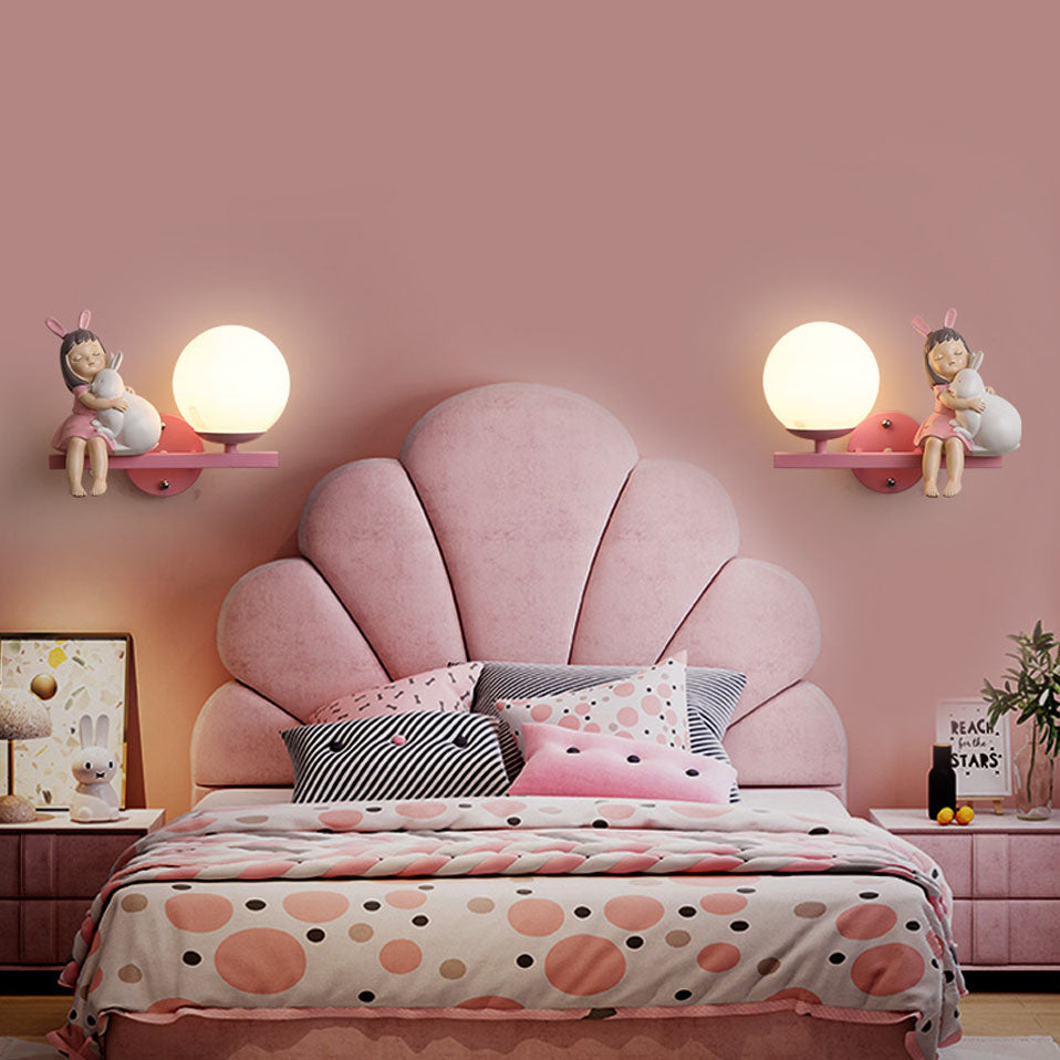 Aria Modern Metal/Glass Wall lamp, White & Pink | ventumra