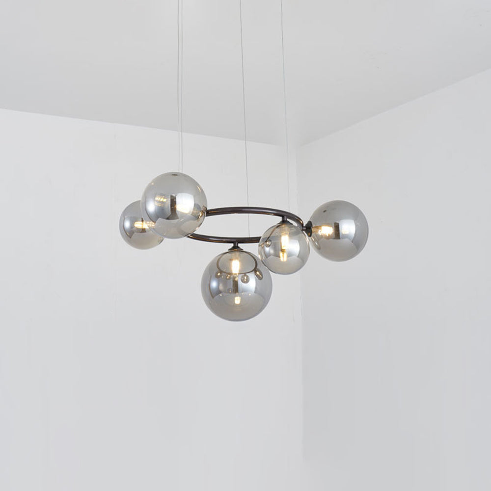 Valentina Modern Designe Wave Metal/Glass Pendant Light, White/Gold | ventumra