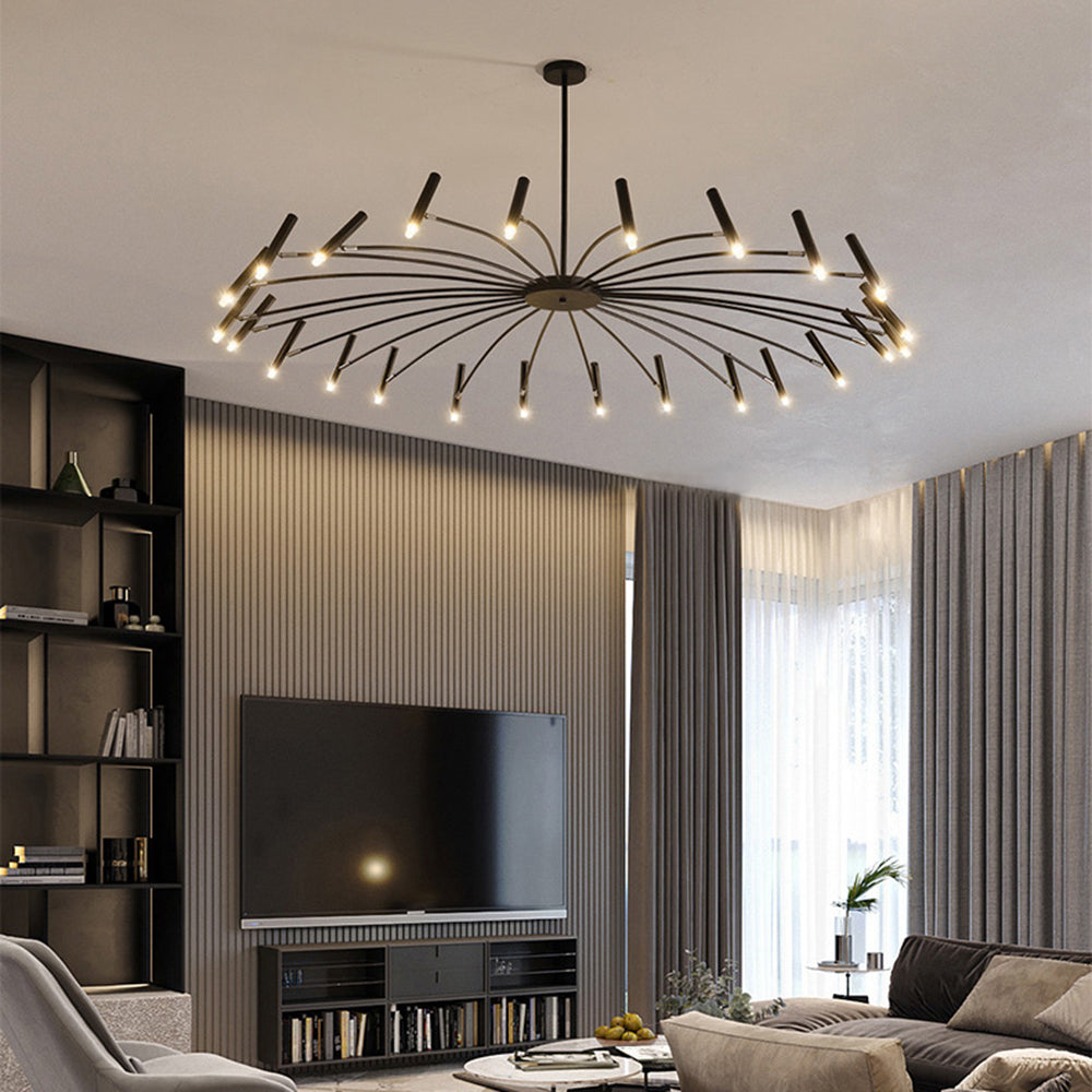 Arisha Modern Blown Linear Metal Multi-heads Chandelier | ventumra